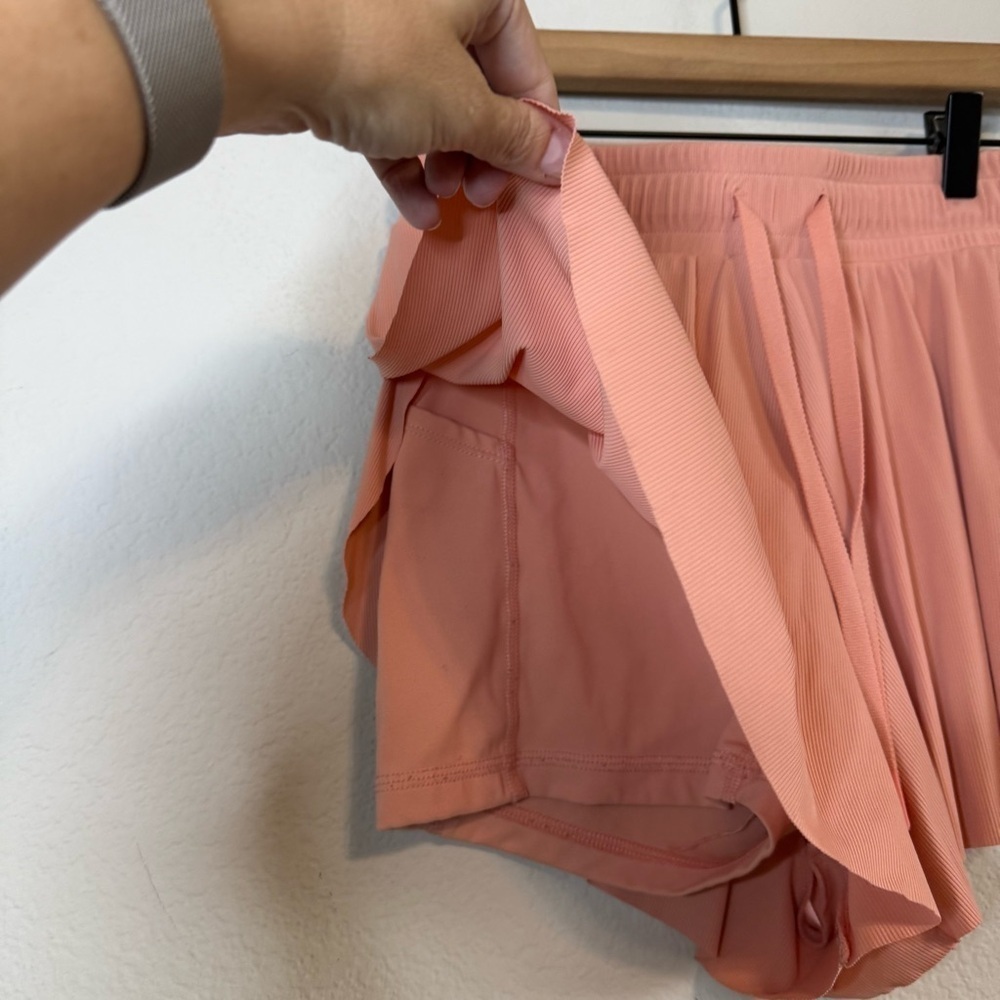 Joy Lab Women's Mid Rise Double Layer Run Shorts Peach Orange Pink Size Small - Picture 3 of 7